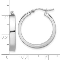 14k White Gold Polished Hoop Earring