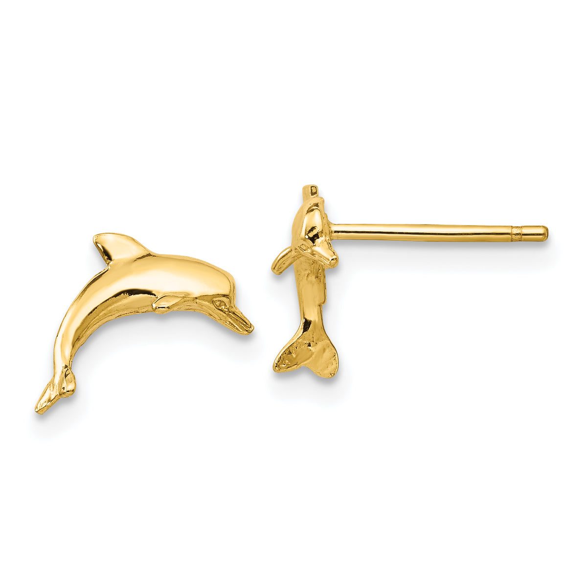 14k Dolphin Post Earrings