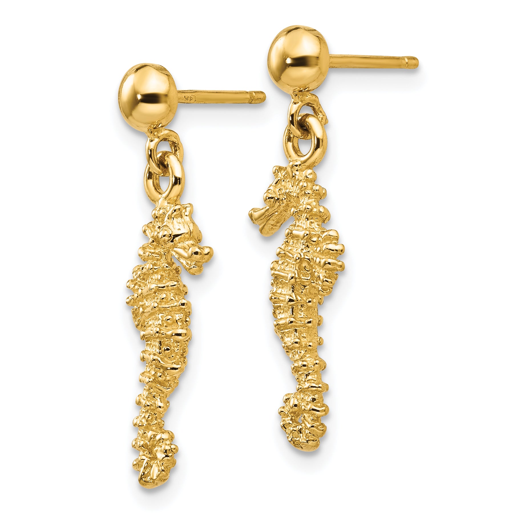 14k Seahorse Dangle Earrings