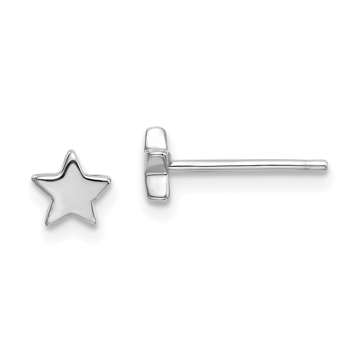 14k White Gold Polished Star Post Earrings