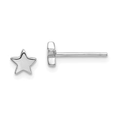 14k White Gold Polished Star Post Earrings