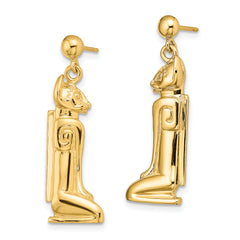 14K 2-D MARCO ISLAND Cat Dangle Earrings