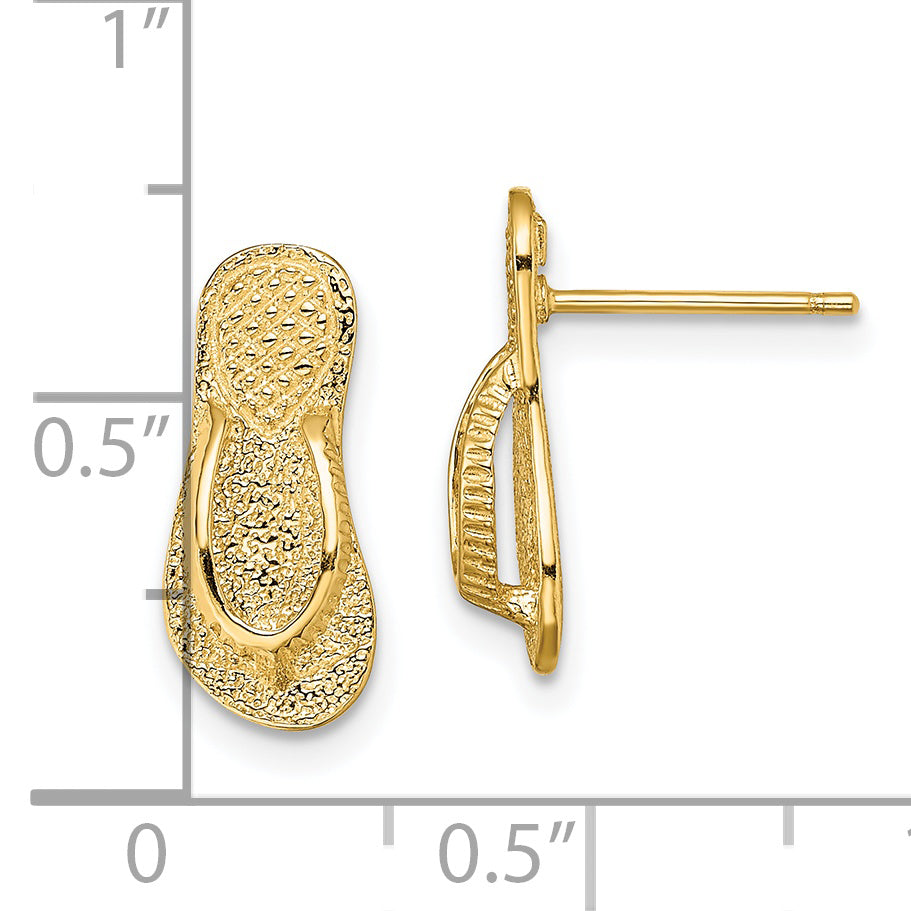 14K Large Flip-Flop Post Earrings