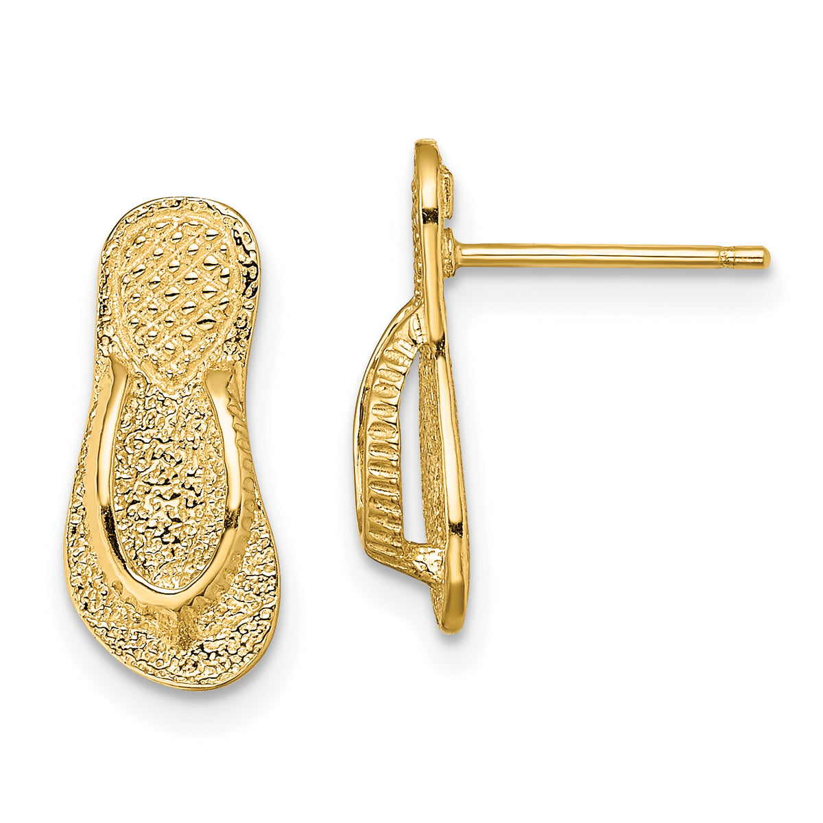 14K Large Flip-Flop Post Earrings