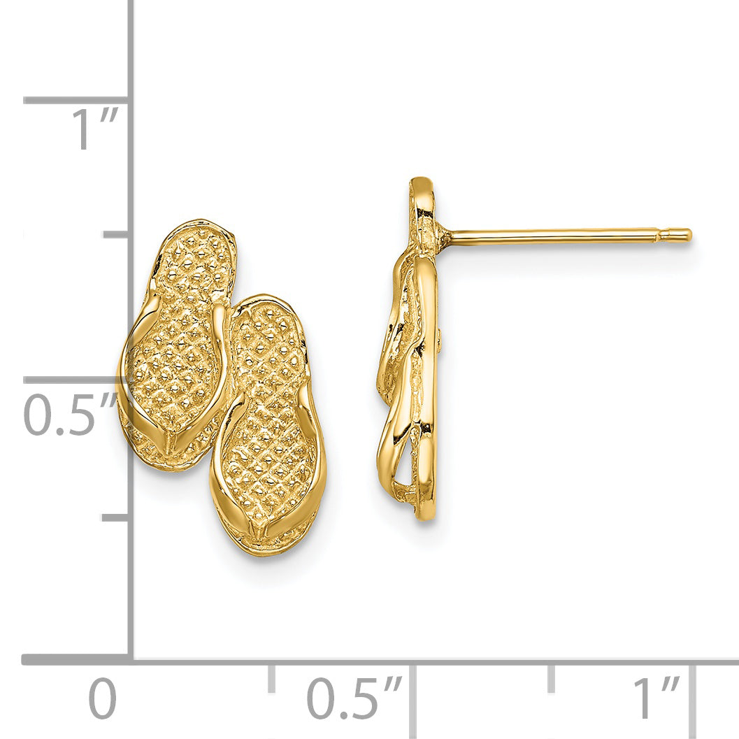 14K Double Flip-Flop Post Earrings