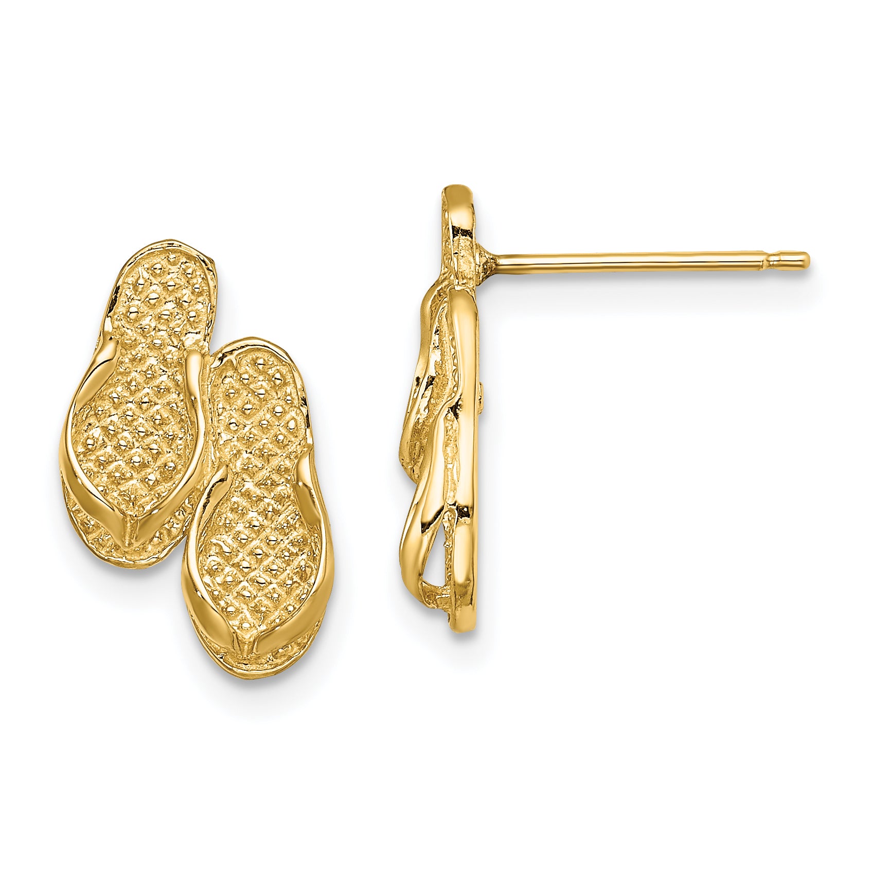 14K Double Flip-Flop Post Earrings