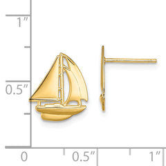 14K Polished Sailboat Post Earrings