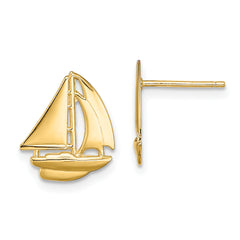 14K Polished Sailboat Post Earrings