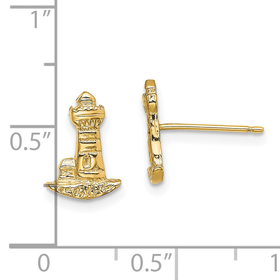 14K Lighthouse Post Earrings