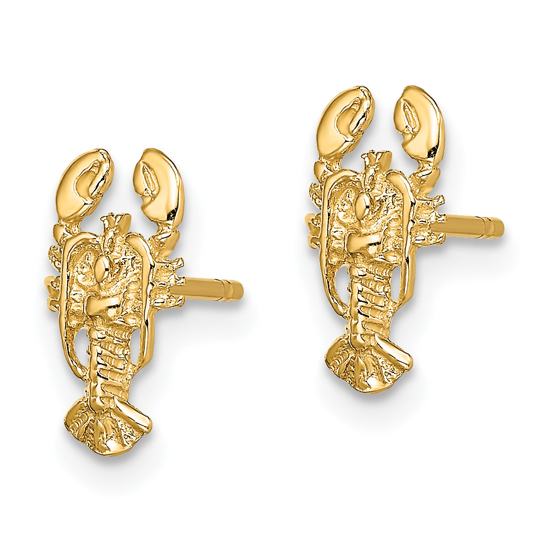 14K 2-D Lobster Post Earrings