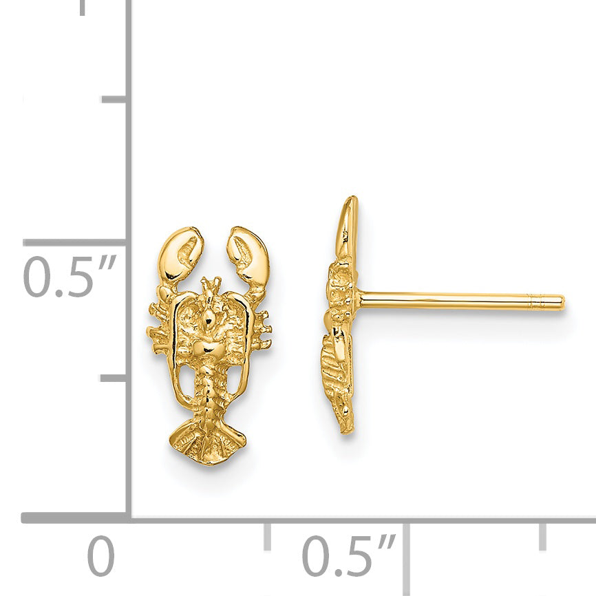 14K 2-D Lobster Post Earrings