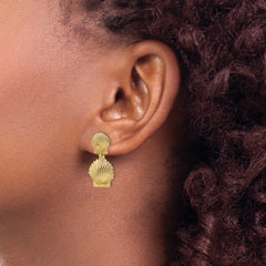 14K Double Scallop Shell Post Earrings