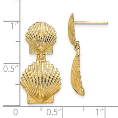 14K Double Scallop Shell Post Earrings