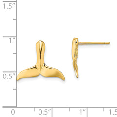 14K 2-D Whale Tail Post Earrings