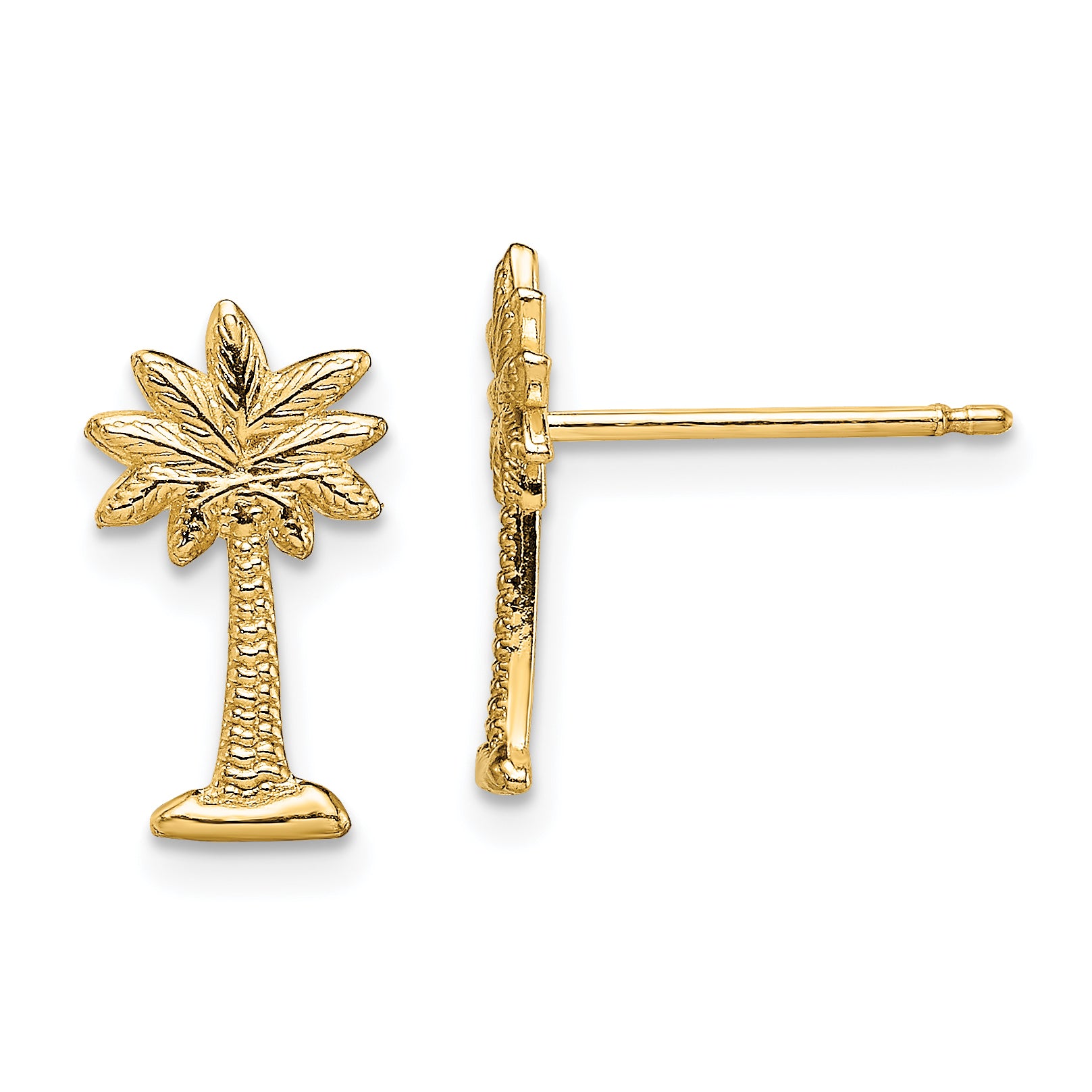 14K Mini Palmetto Palm Tree Post Earrings