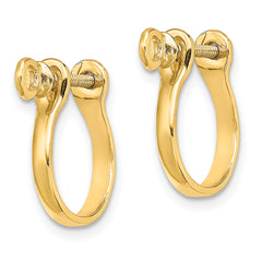 14k  3D Shackle Link Screw Earrings