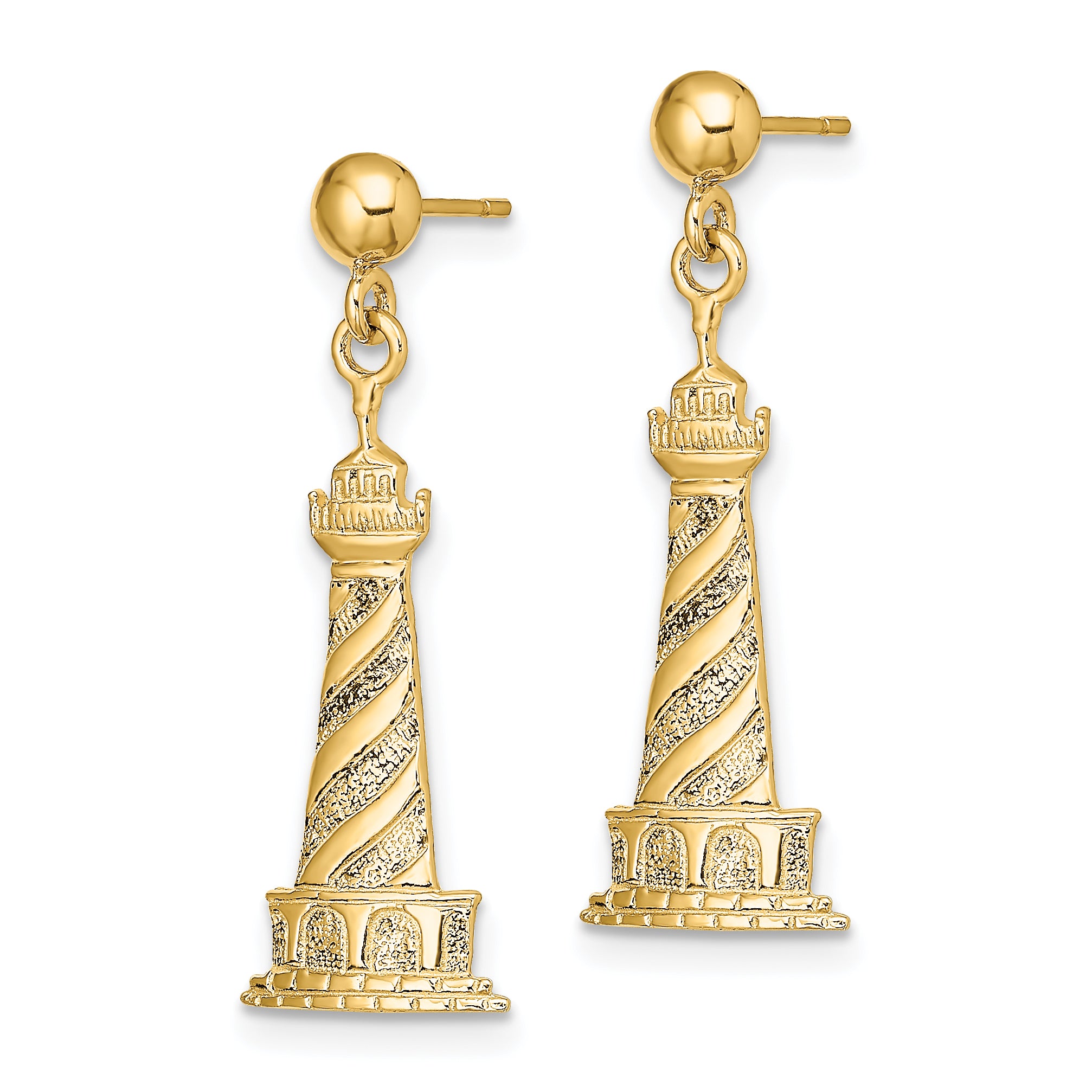 14K Cape Hatteras Lighthouse Earrings