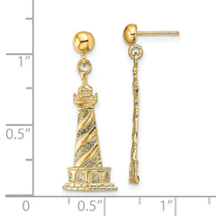 14K Cape Hatteras Lighthouse Earrings