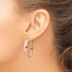 14k Rose Gold Oval Hoop Earrings