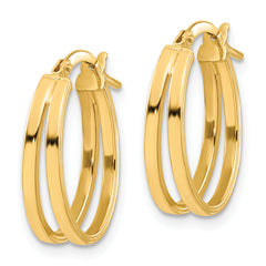 14k Polished Double Hoops