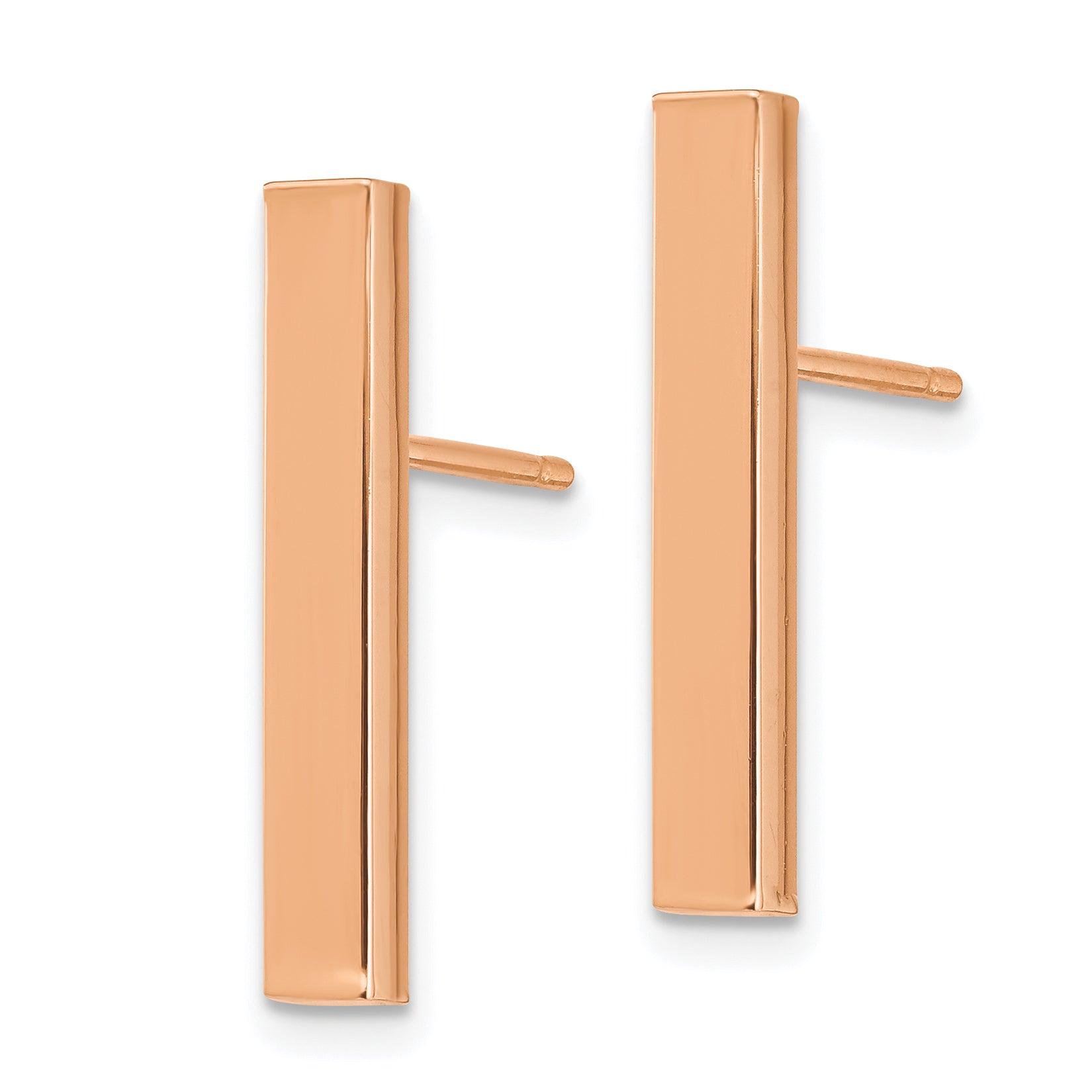 14k Rose Gold Polished 3mm Post Earrings