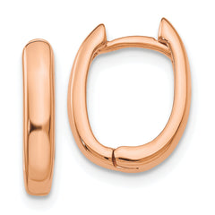 14k Rose Gold Oval Hinged Hoop Earrings