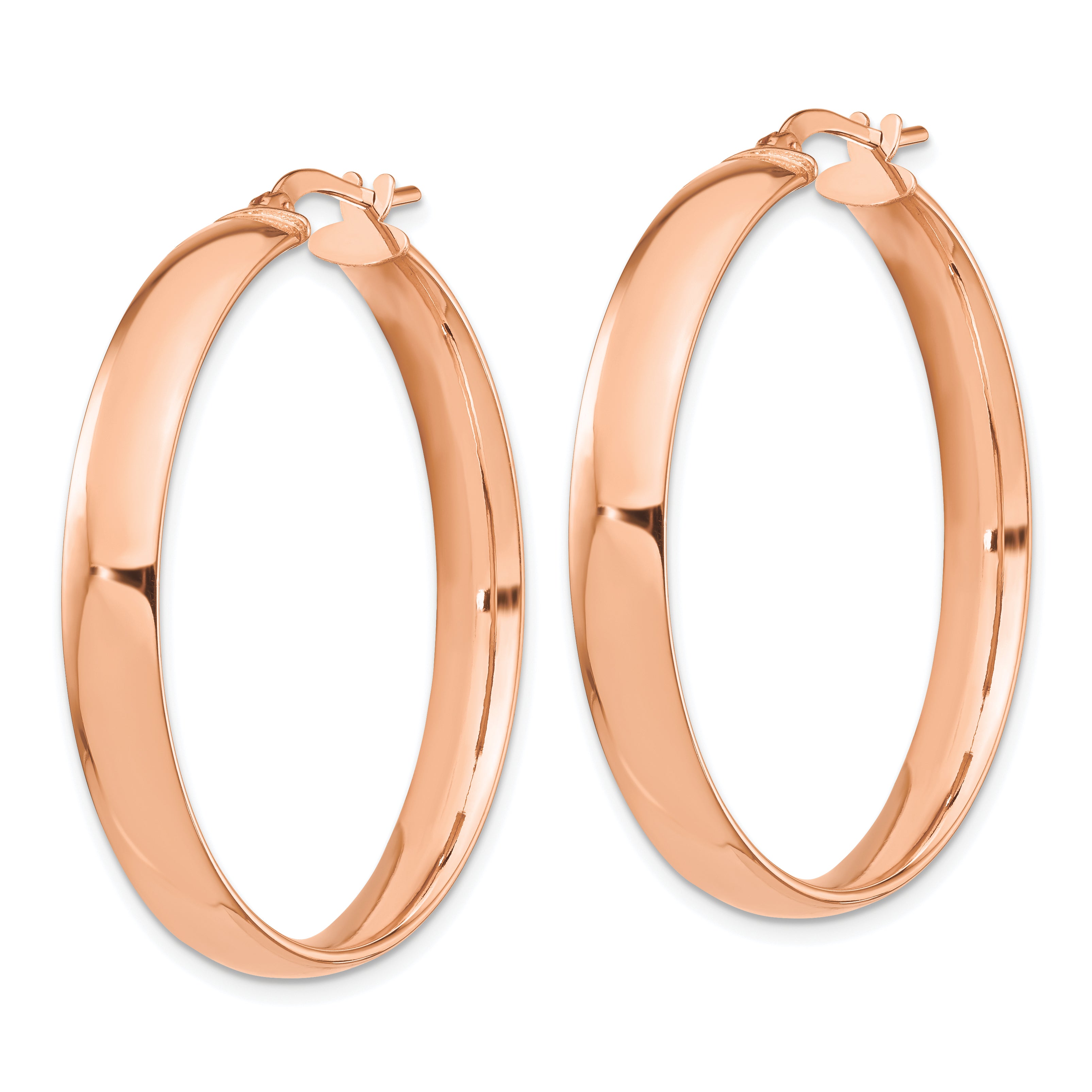 14k Rose Gold High Polished 5mm Hoop Earrings