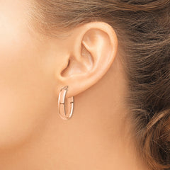 14k Rose Gold High Polished 5mm Oval Hoop Earrings