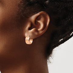 14k Rose Gold High Polished 7mm Hoop Earrings