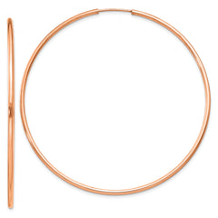 14k Rose Gold 1.5mm Polished Endless Hoop Earrings