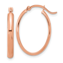 14K Rose Gold Oval Hoop Earrings