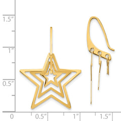 14K Triple Star Dangle Earrings