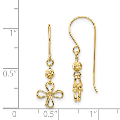 14k Open Clover Dangle Earrings