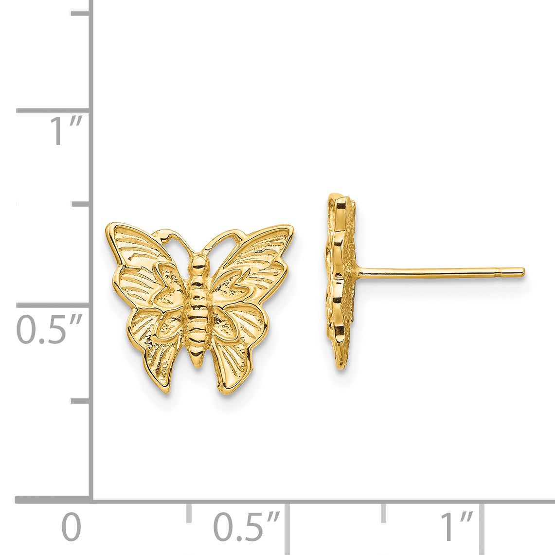 14K Polished Butterfly Post Earrings