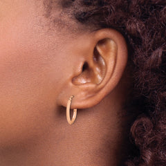 14K Rose Gold Polished Hoop Earrings