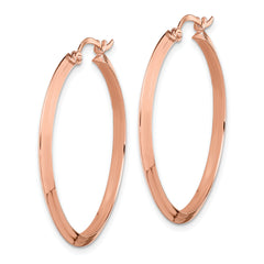 14K Rose Gold Polished Hoop Earrings