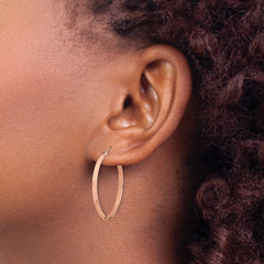 14K Rose Gold Polished Hoop Earrings