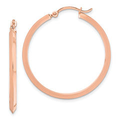 14K Rose Gold Polished Hoop Earrings