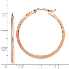 14K Rose Gold Polished Hoop Earrings