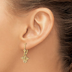 14K Mini Butterfly Leverback Earrings