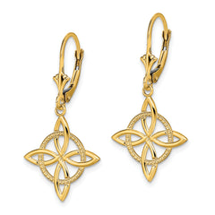 14K Small Celtic Eternity Knot Leverback Earrings