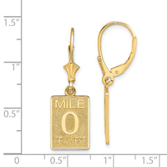 14K MILE MARKER 0 / KEY WEST Leverback Earrings