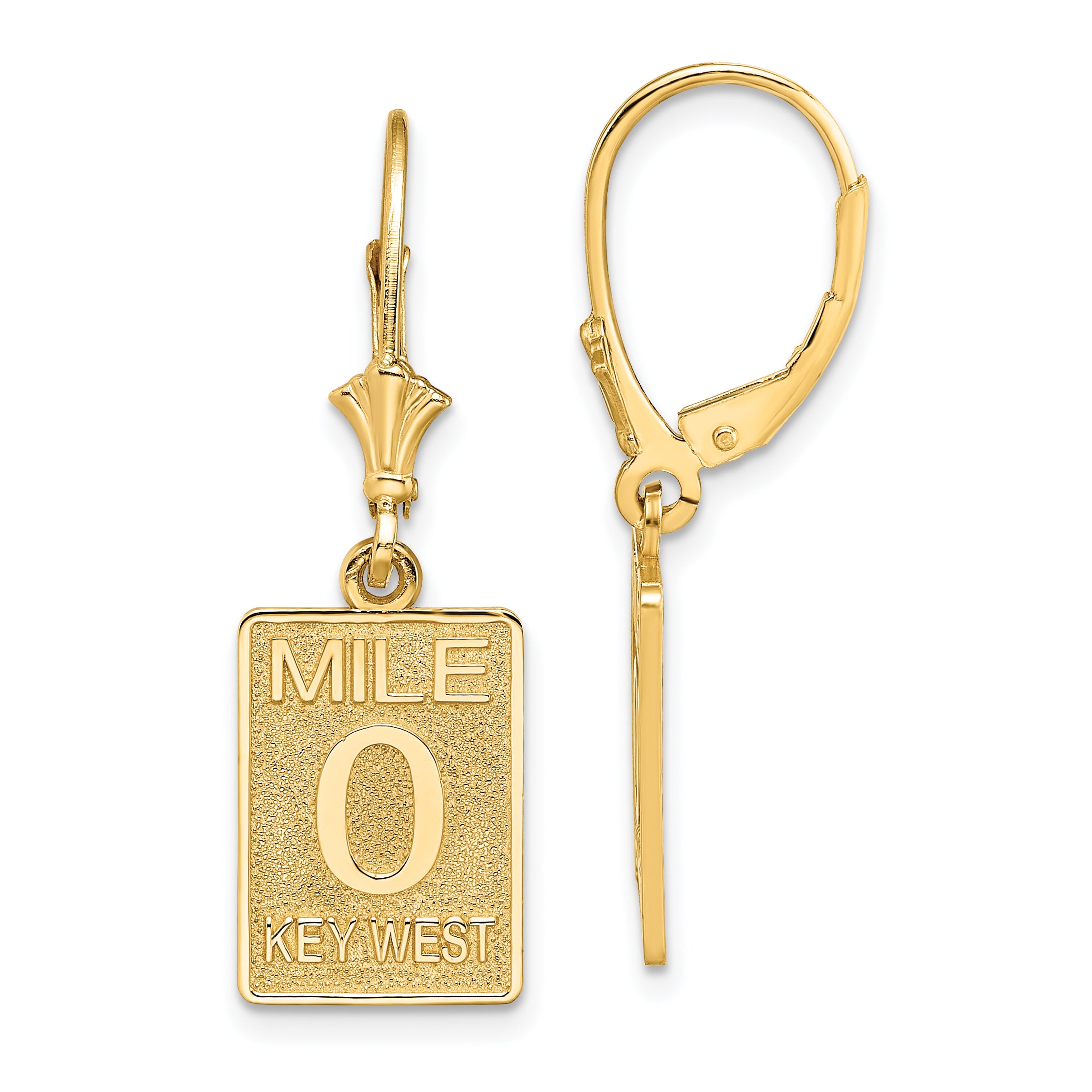 14K MILE MARKER 0 / KEY WEST Leverback Earrings