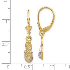 14K and Rhodium Flip Flop Leverback Earrings