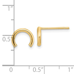 14k Polished U Shape Tube Post Earrings