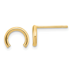 14k Polished U Shape Tube Post Earrings