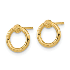 14K Polished D/C Circle Post Earrings