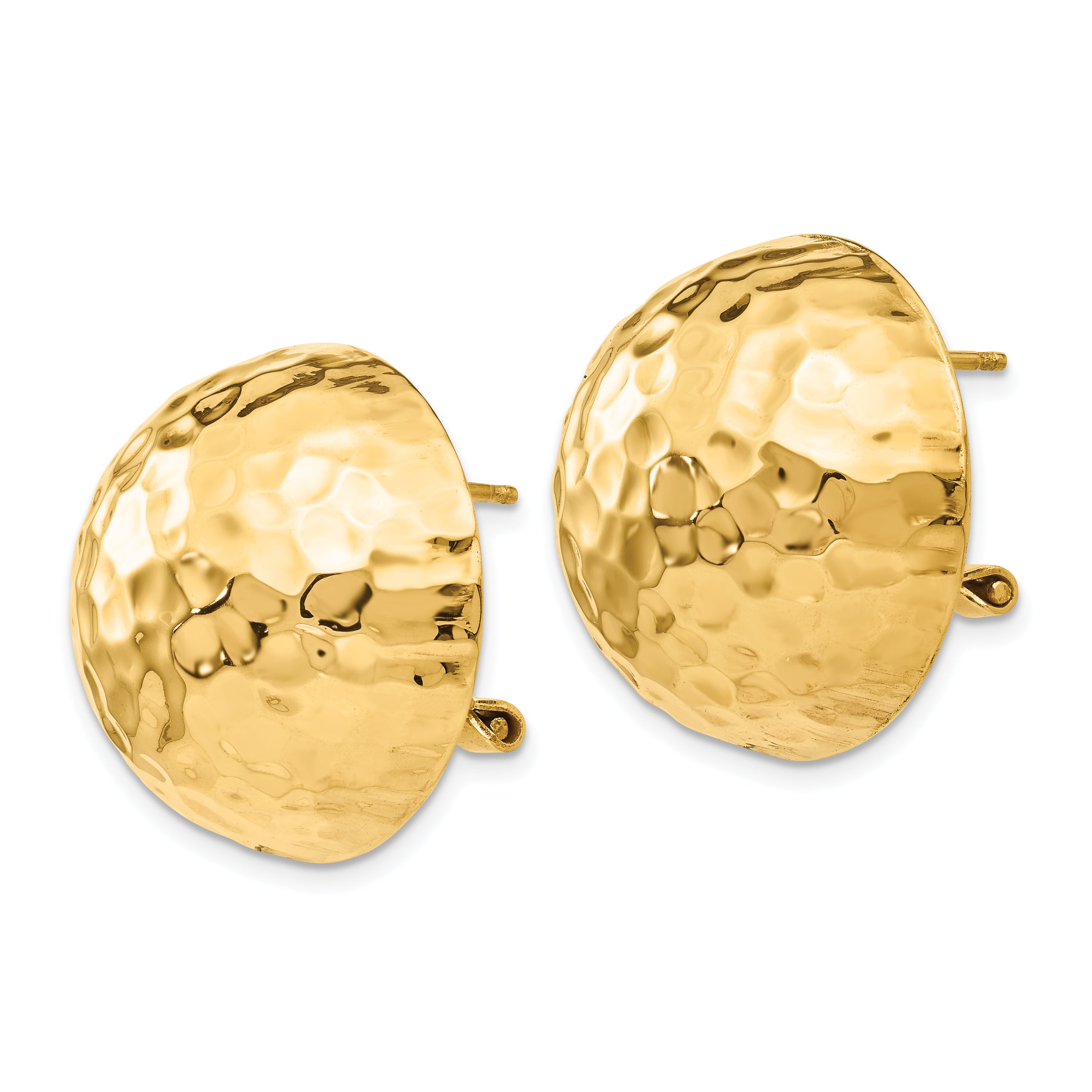 14k Hammered Omega Back Post Earrings