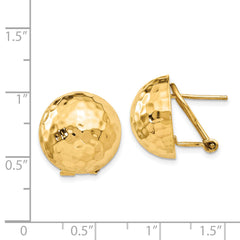 14k Hammered Omega Back Post Earrings