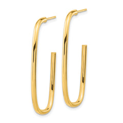 14K Polished J-Hoop Earrings